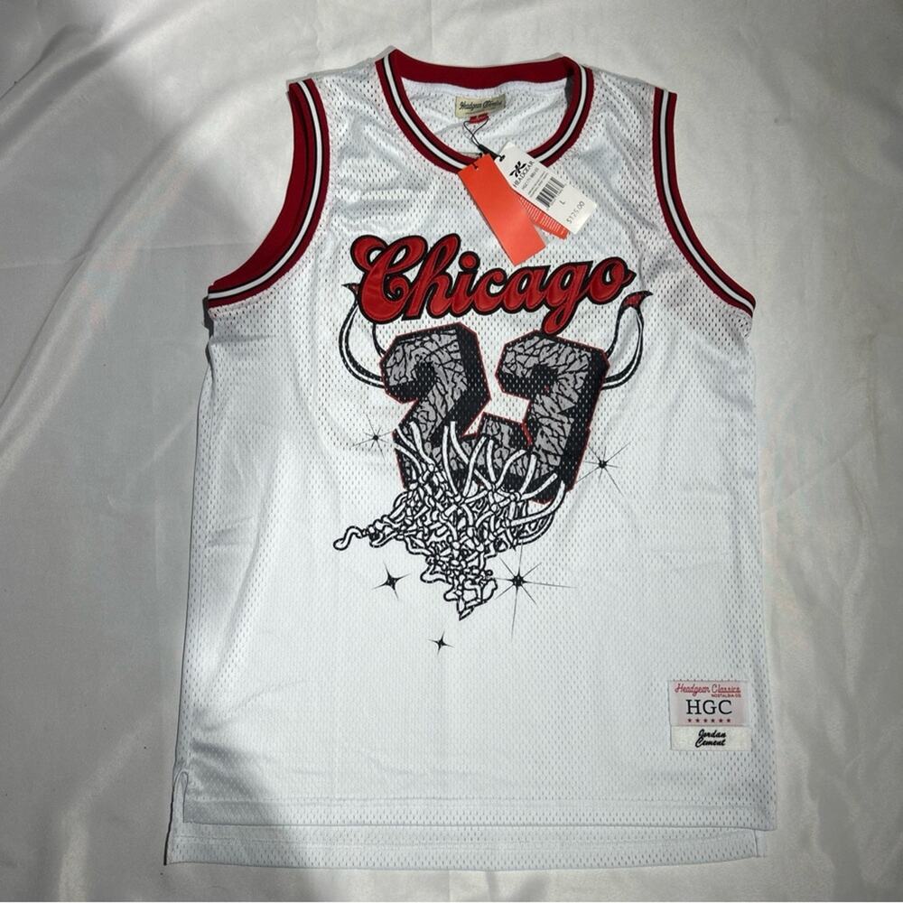 Chicago Bulls Jordan #23 Cement Basketball Jersey (L) - Picture 2 of 6